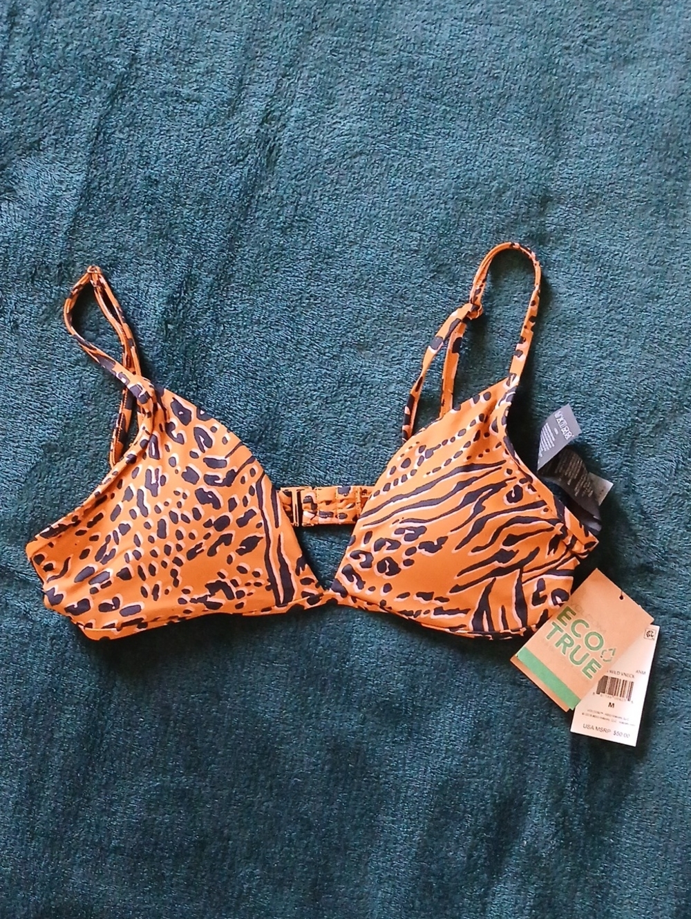 Eco-Friendly Orange Animal Print Bralette